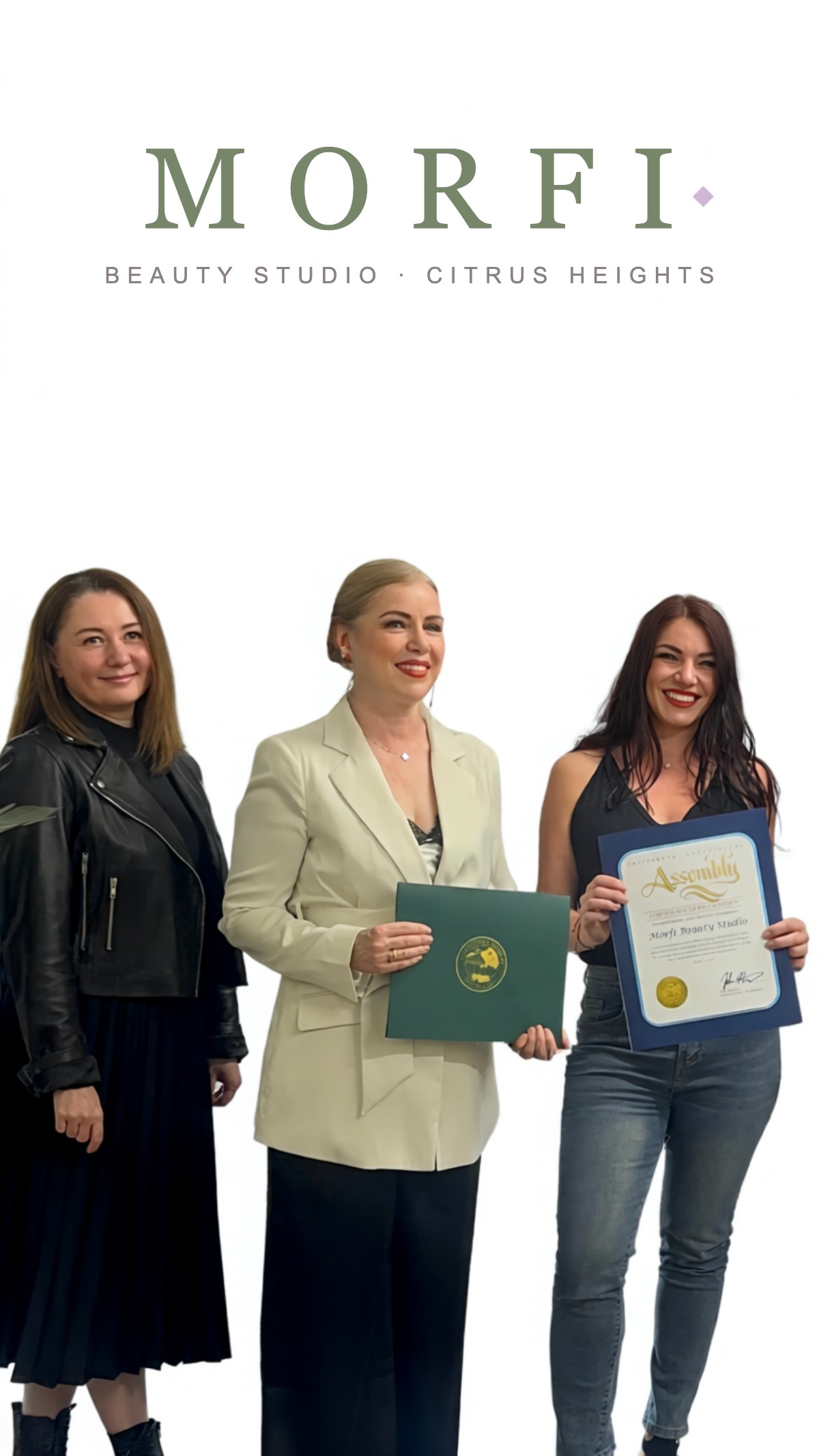 The Morfi team with their California State Assembly Certificate of Recognition